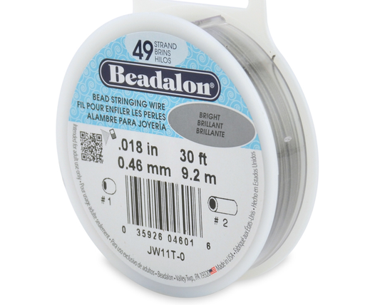 Beadalon Bright .018" 49 Strand Wire 30ft.