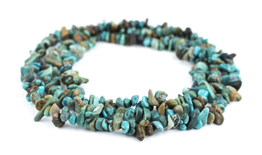 Turquoise chip stone, wire wrapped, gold metal, bracelet
