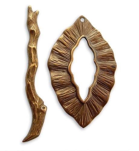 Woodland Toggle Set- Vintaj Natural Brass