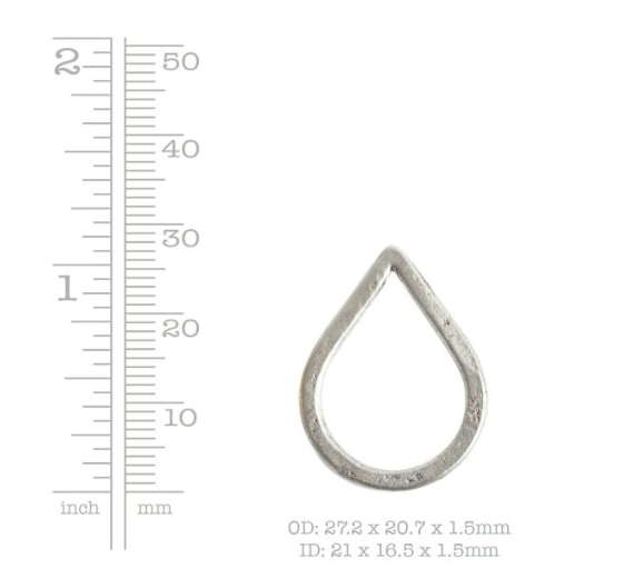 Hoop Hammered Small teardrop sterling silver (plated)
