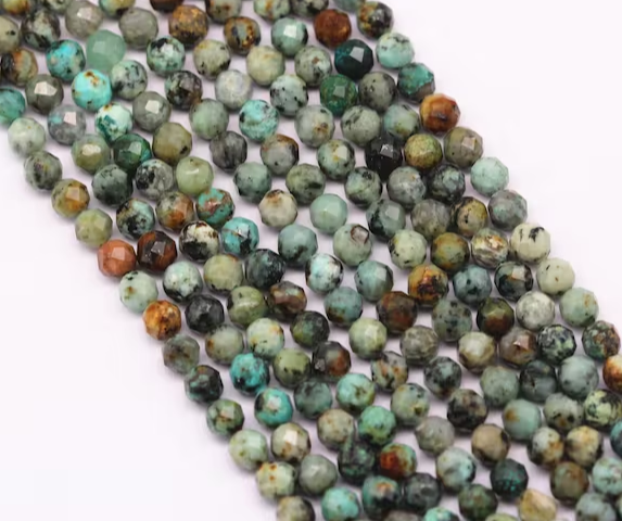 African Turquoise Faceted Round 3mm