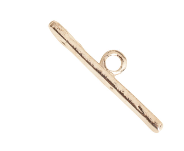 Toggle and Ring Hammered Sterling Silver Plated, clasp