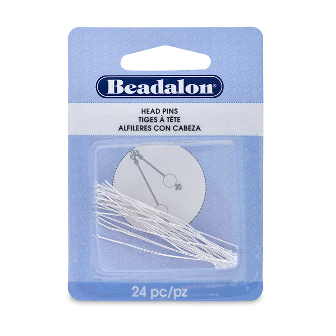Gold Plated Brass 2 inch, 24g Ball headpins with a 2mm Ball - 24 per box. Beadalon brand.