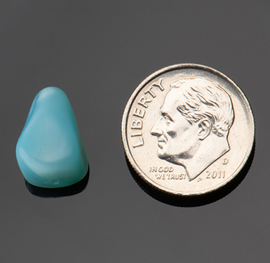 Old Style Drop (13x12mm) Aqua Blue Silk Matte