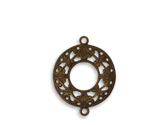 Vintaj Natural Brass- Filigree Ring Connector