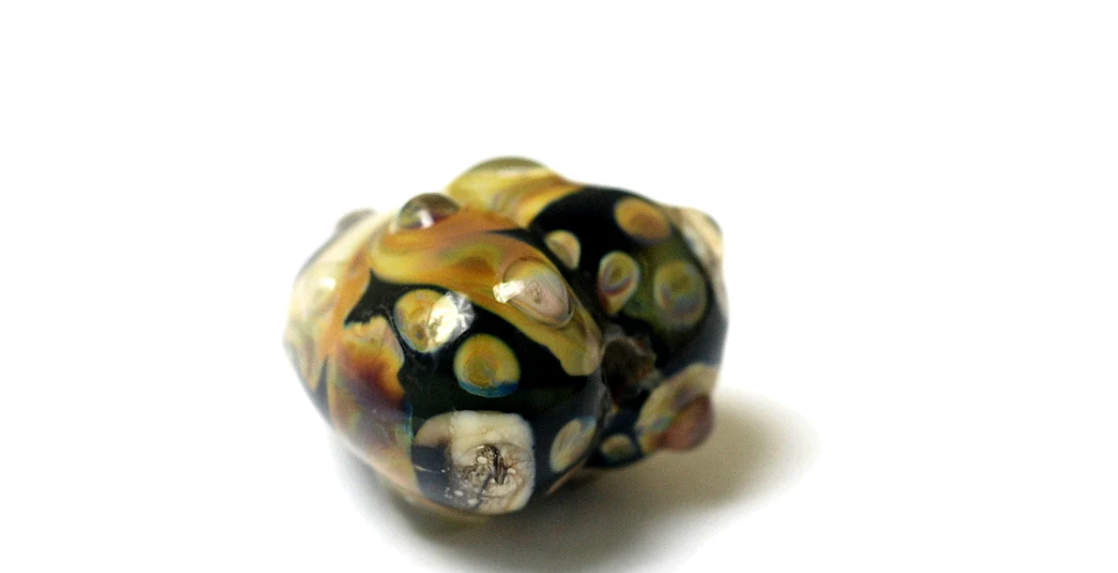 Heart lampwork bead-Cheyenne Rock Heart