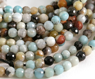 Amazonite, large hole stone beads, leather cording, silk cording, SHORT style ladder bracelet, KIT.