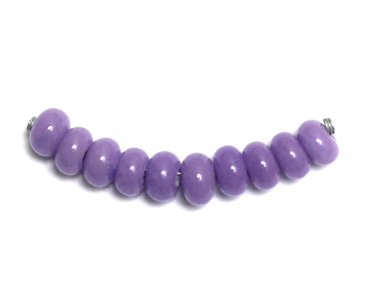 Ten Lavender Spacer Beads