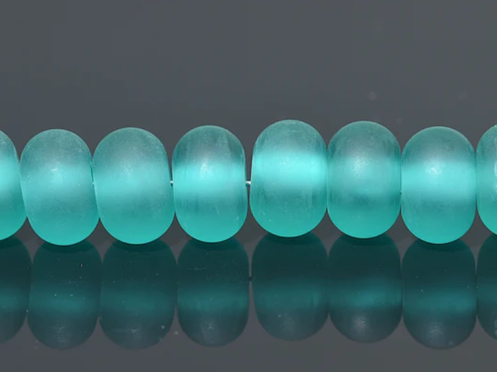 Ten Matte Teal Spacer Beads