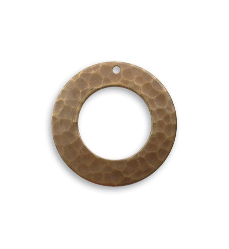 Hammered Ring-open, round, Vintaj Natural Brass- 22 mm