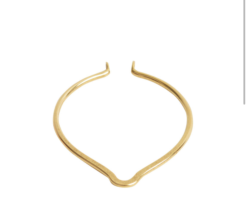 Antique gold metal, Open oval point, textured hoops
