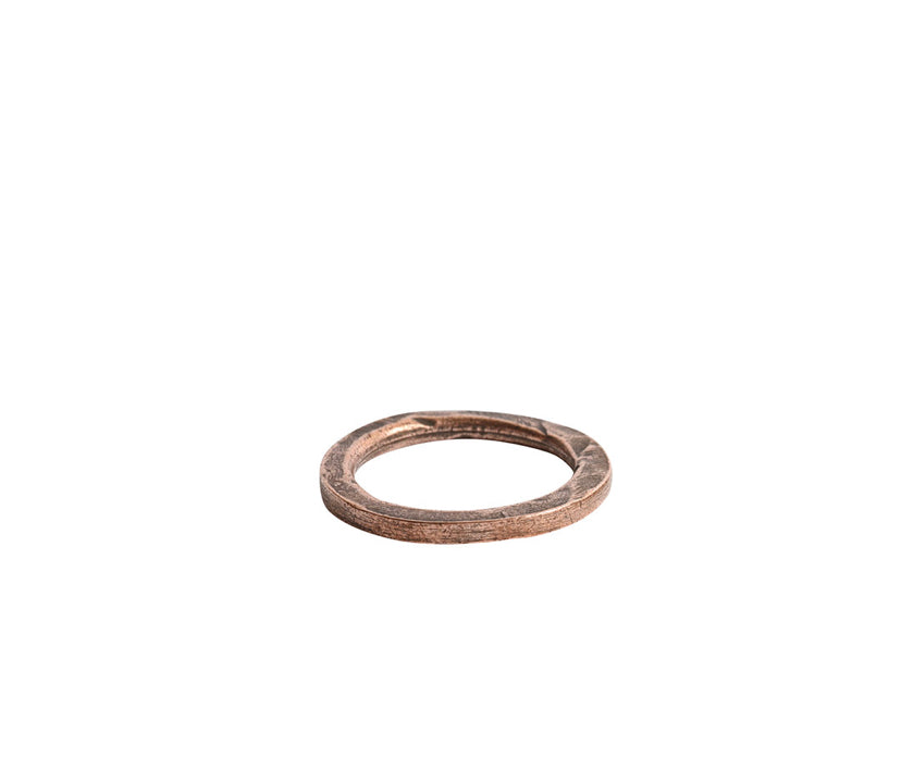 Round Hoop, 18mm, copper metal, textured