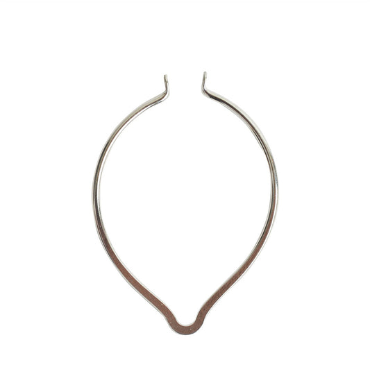 Sterling Silver (plated) Open oval point, metal, hoops