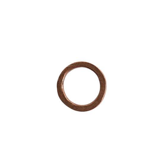 Round Hoop, 18mm, copper metal, textured