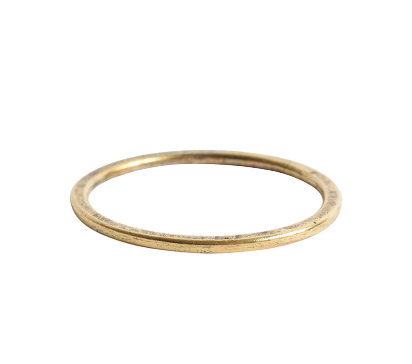 Round Hoop, Large Circle, 35mm, antique gold, hammered metal