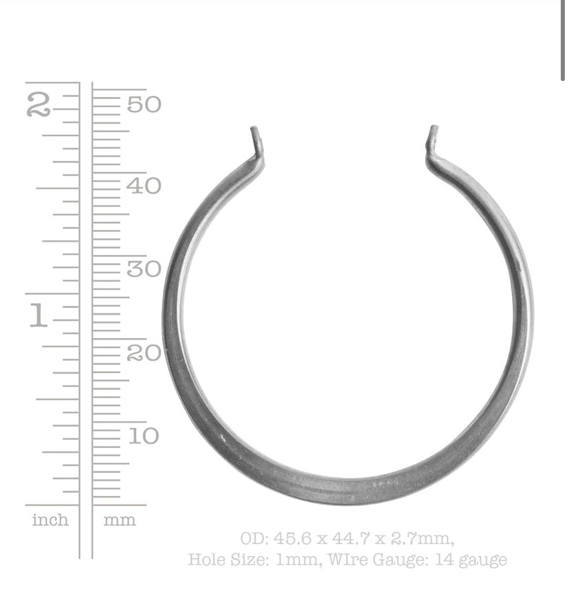 Open Flat Circle Wire Frame, hoops, copper