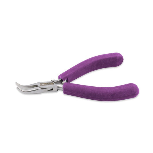 Bent Chain Nose Pliers, Purple Vinyl-Free Grips, Stainless Steel