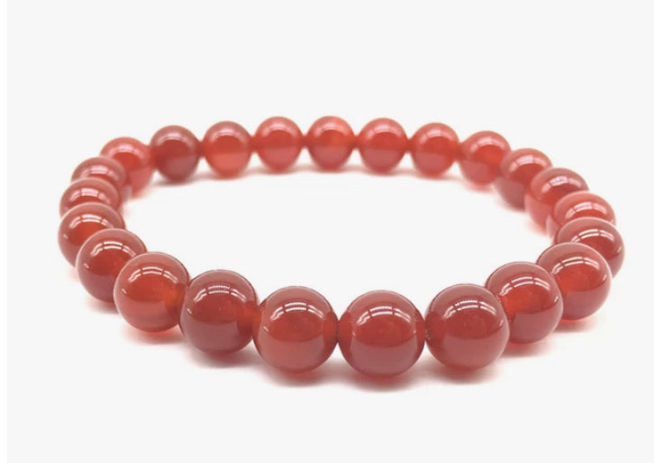 Carnelian agate stone, stretch cording, yoga, bracelet, jewelry. - Andria Bieber Designs