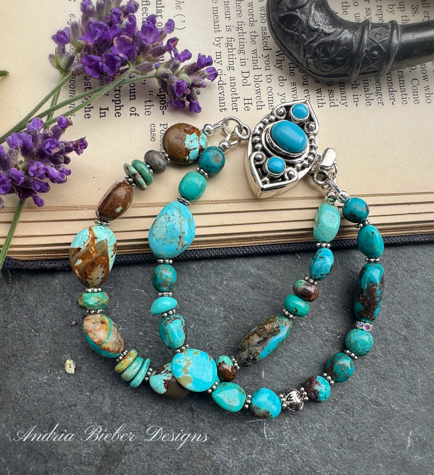 Sleeping beauty turquoise, 8 turquoise, kingman turquoise, sterling silver box clasp, bracelet