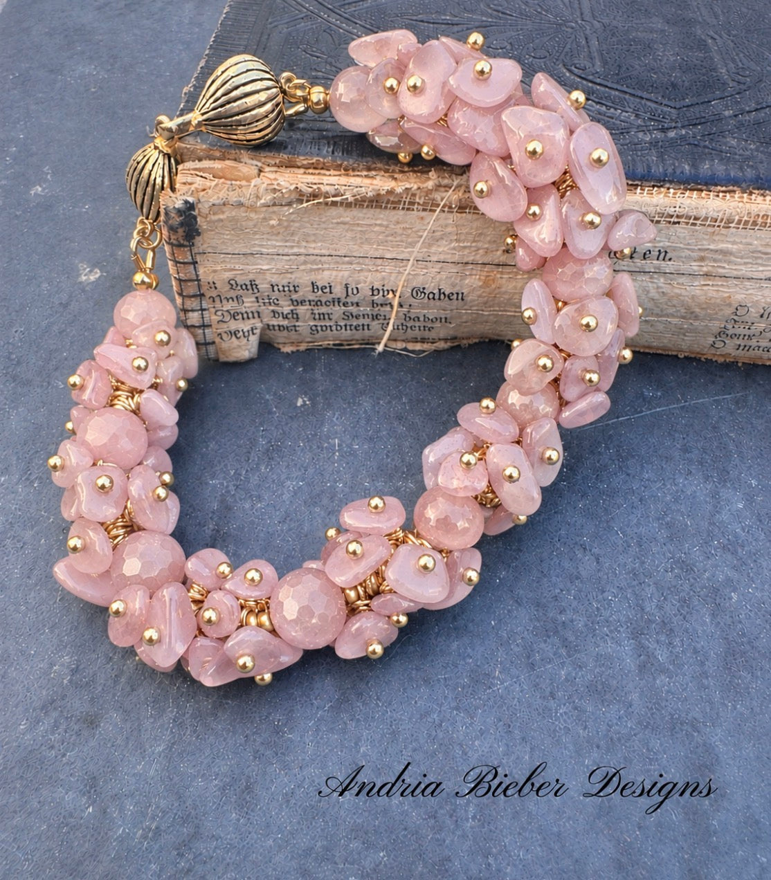 KIT- elegant chip. Madagascar Rose Quartz, metal choice, bracelet
