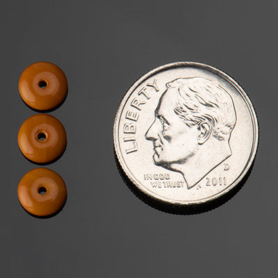 Disc Spacer (6mm) Mustard Orange Opaque- rondelle spacer