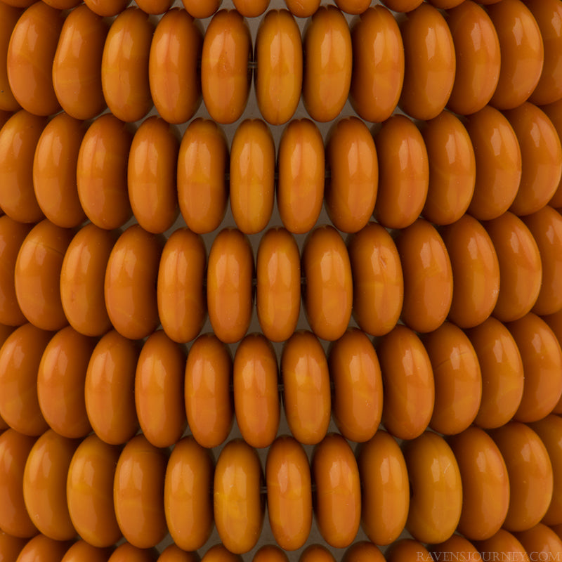 Disc Spacer (6mm) Mustard Orange Opaque- rondelle spacer