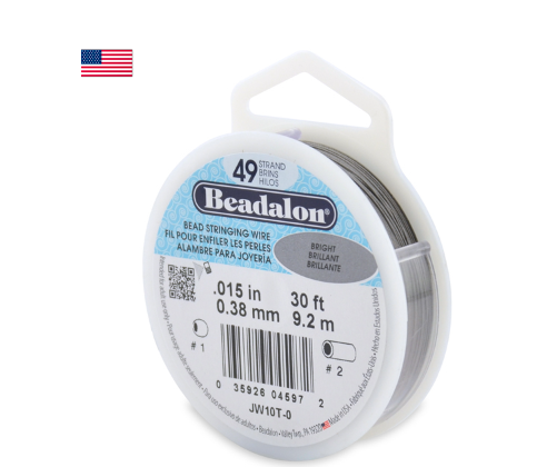 Beadalon Bright .015" 49 Strand Wire 30ft.