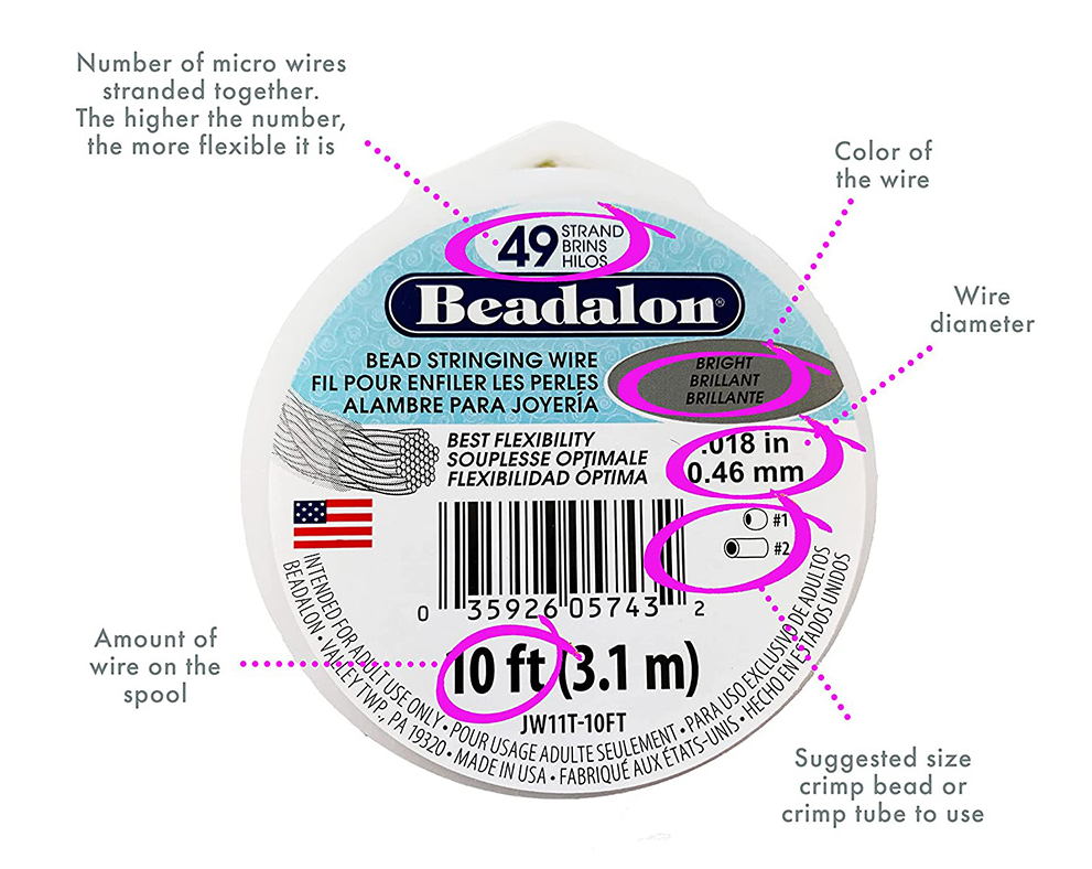 Beadalon Bright .0021 in / 0.53 mm, 30 ft
