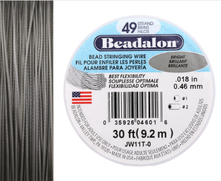 Beadalon Bright .018" 49 Strand Wire 30ft.