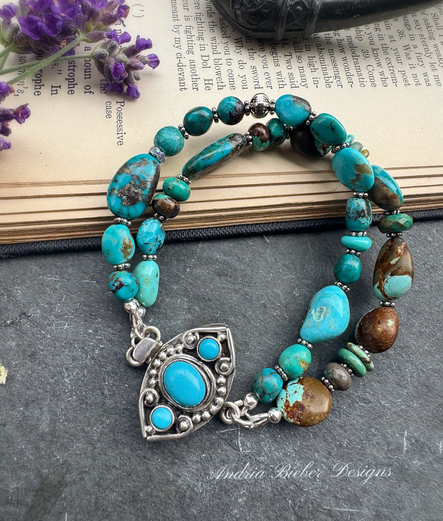 Sleeping beauty turquoise, 8 turquoise, kingman turquoise, sterling silver box clasp, bracelet