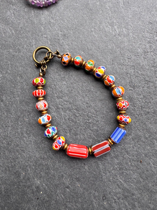African glass, bracelet
