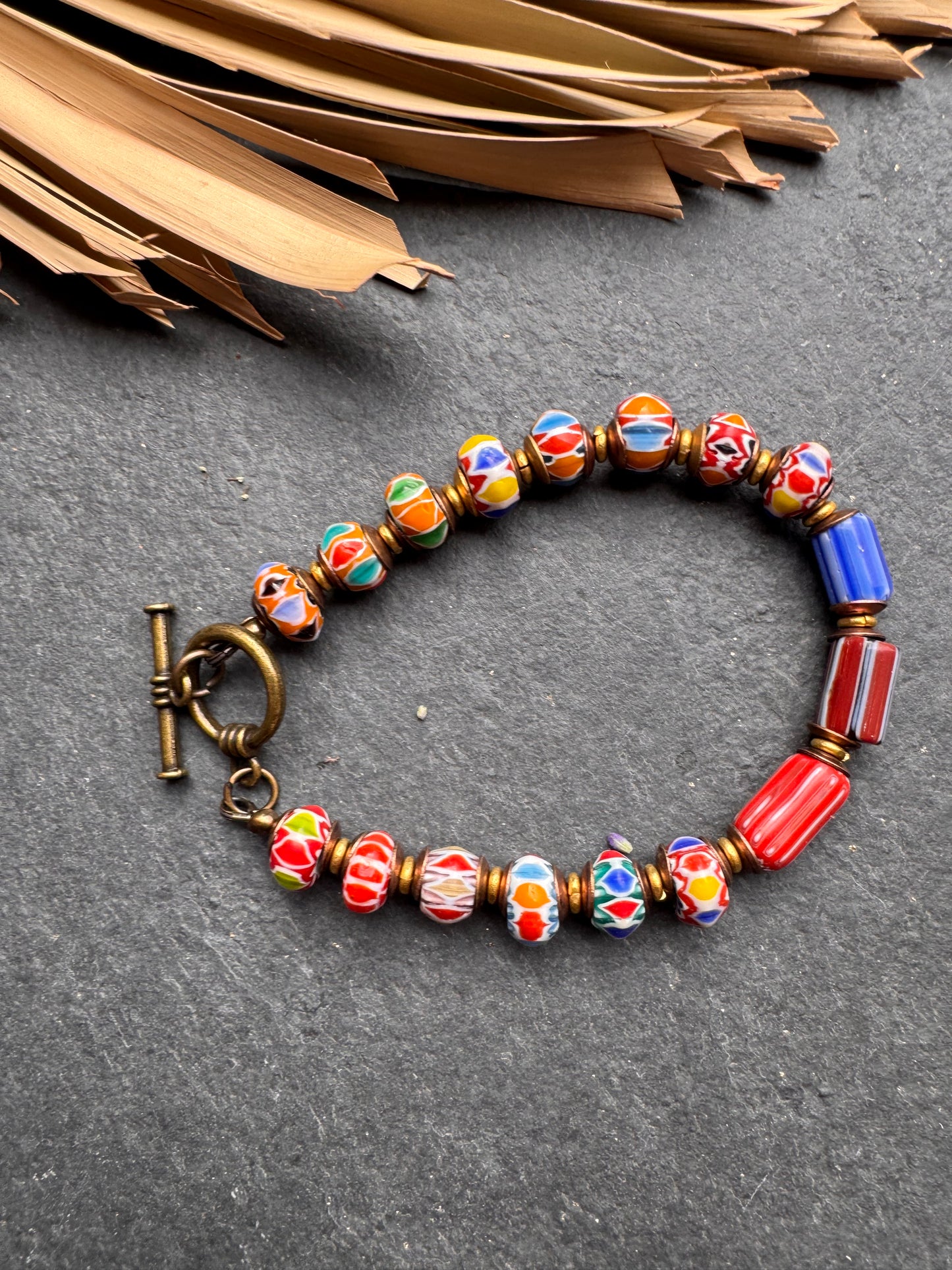 African glass, bracelet