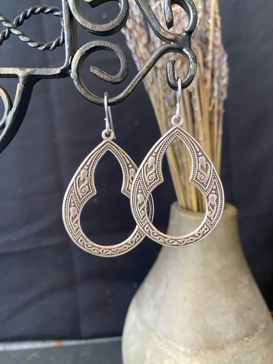 Celtic drop charms, sterling silver earrings