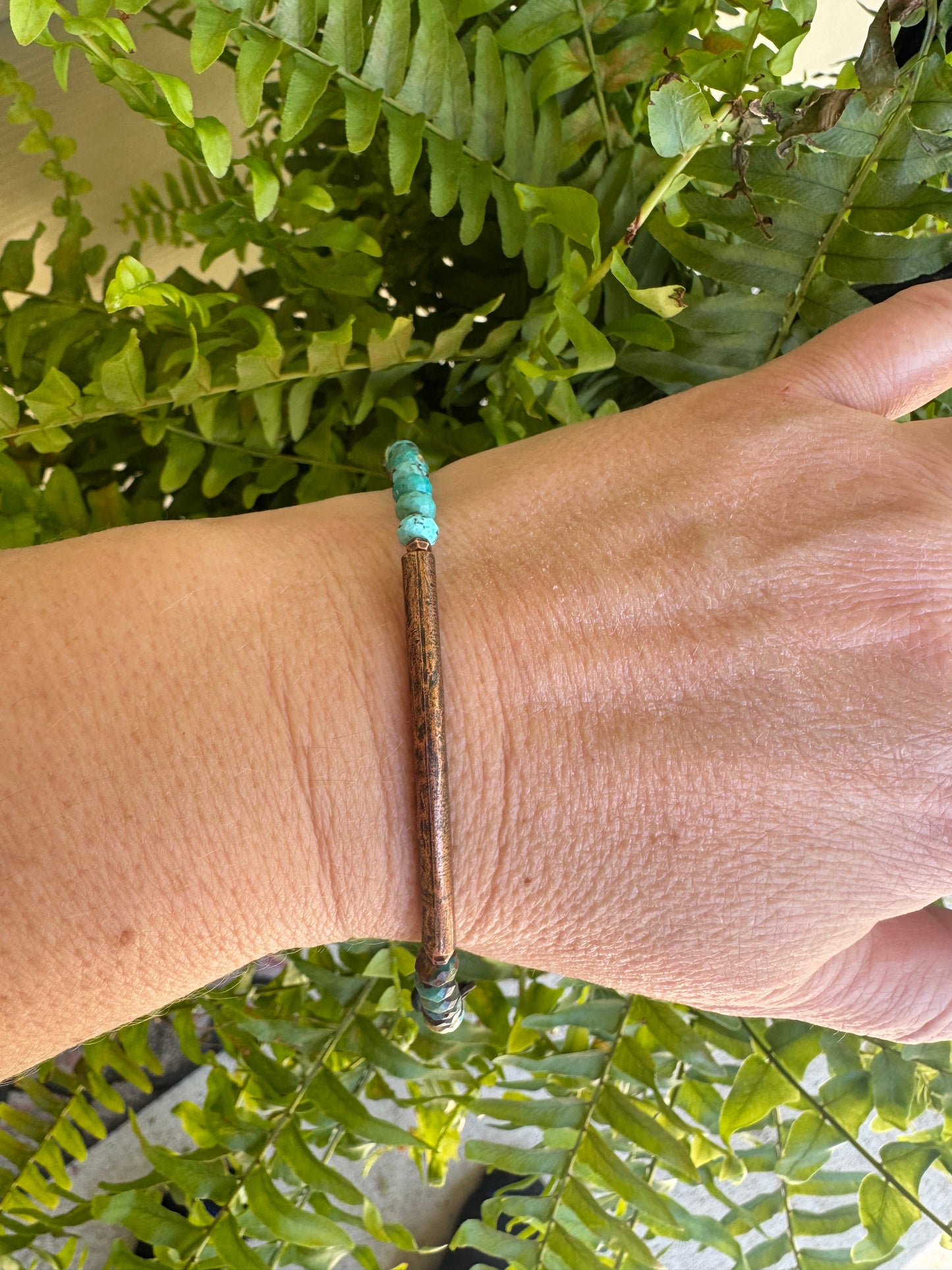 Turquoise and copper metal, bracelet