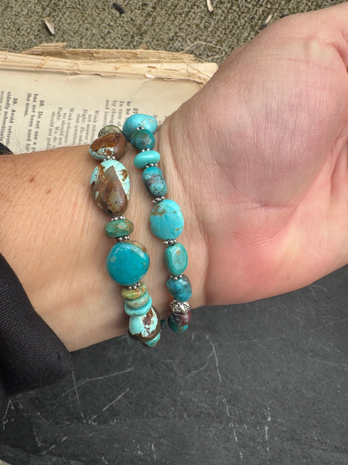 Sleeping beauty turquoise, 8 turquoise, kingman turquoise, sterling silver box clasp, bracelet