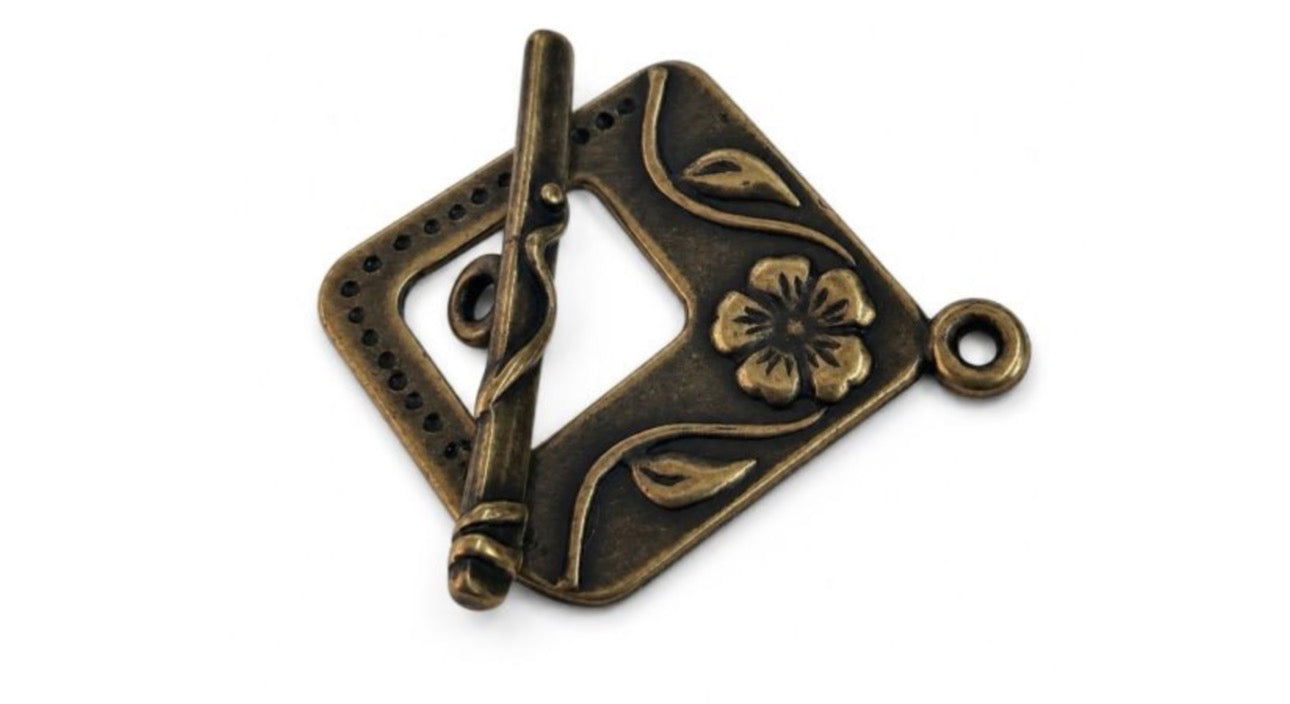 Square Flower Square Toggle Clasp