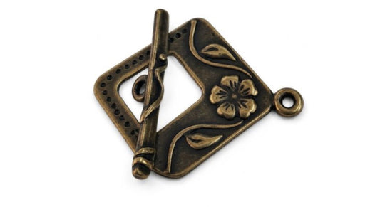 Square Flower Square Toggle Clasp