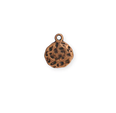 14mm Hammered Circle - Copper Antique Plated-Vintaj