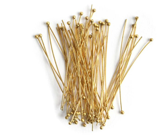 Ball Head Pin- 22g- Antique Gold- 2 inch- NUNN design- 50 per bag
