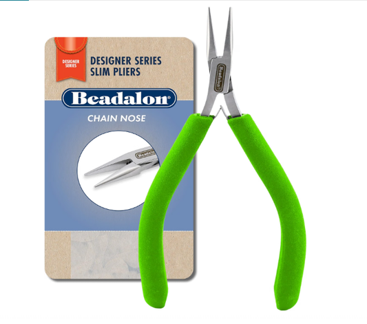 Beadalon Designer Series Slim Pliers - Chain Nose, Lime Green