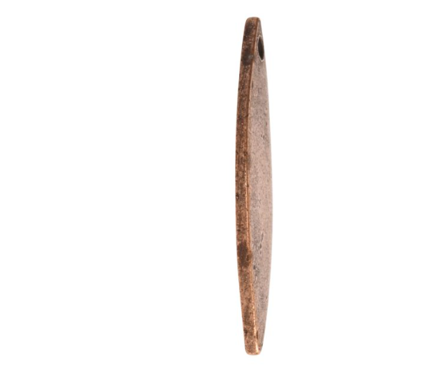 Flat Tag Mini Navette Single Hole Antique Copper 18 mm- Nunn Design
