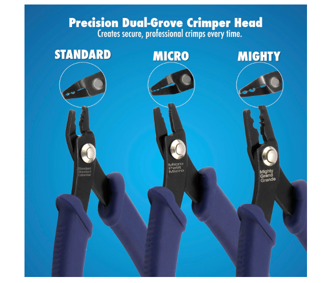 Beadalon Jewelry Crimping Tool Micro - Ergonomic & Compact, Blue Speckle