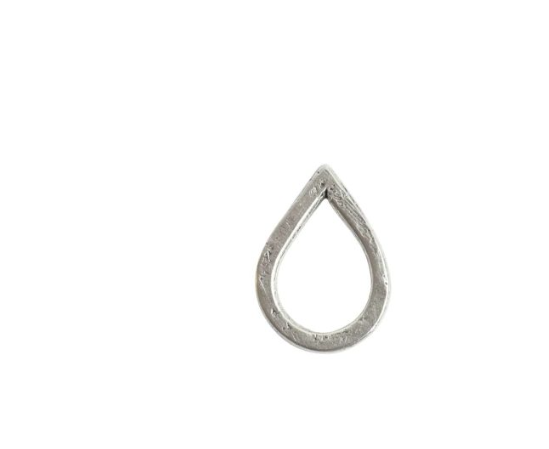 Hoop Hammered Mini Drop sterling silver ( plated)