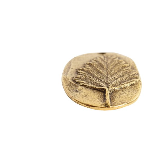 Charm Alder Leaf Antique Gold, 17x32mm