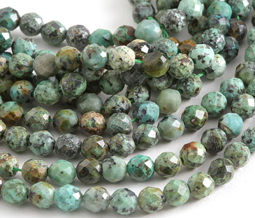 African Turquoise Faceted Round 3mm