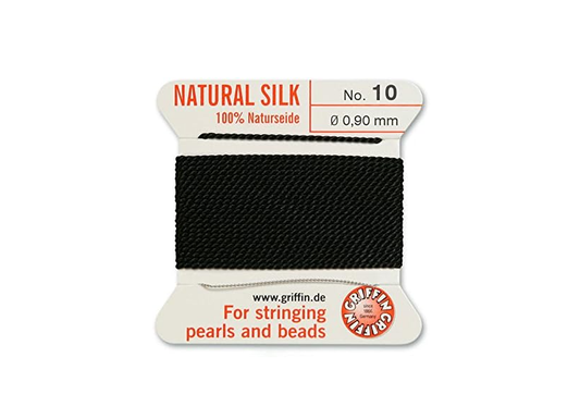 Beadalon-Silk Thread, Size #10, .90 mm / .035 in, Black