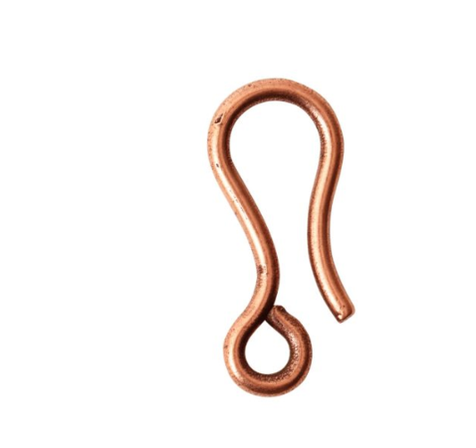 Hook and eye clasp- Antique Copper- 14mm