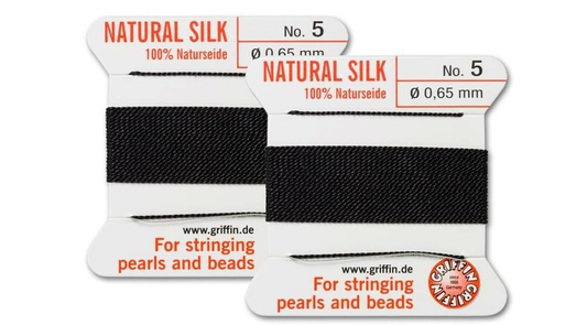 Beadalon-Silk Thread, Size #5, .65 mm / .026 in, Black
