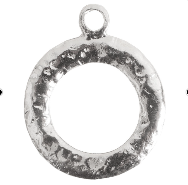 Toggle and Ring Hammered Sterling Silver Plated, clasp