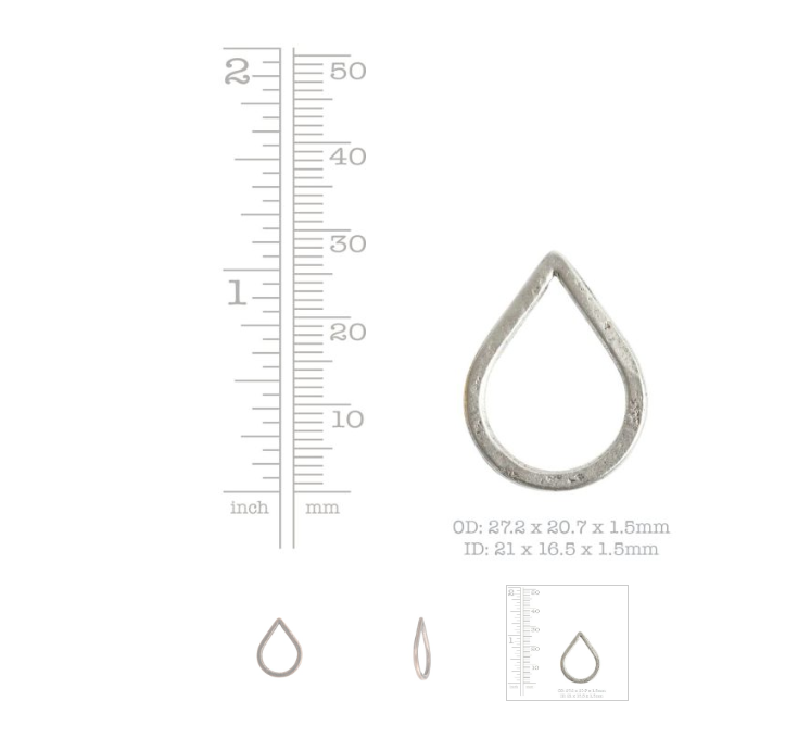 Hoop Hammered Small Drop Copper metal